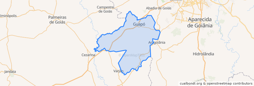 Mapa de ubicacion de Guapó.