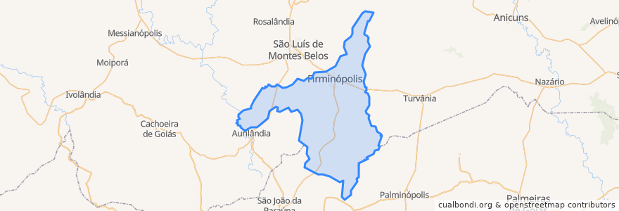 Mapa de ubicacion de Firminópolis.