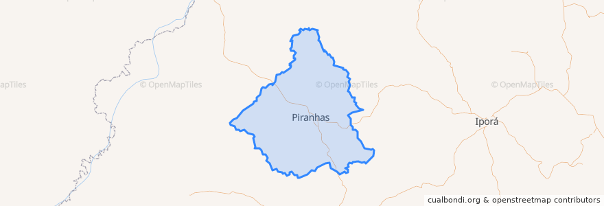 Mapa de ubicacion de Piranhas.