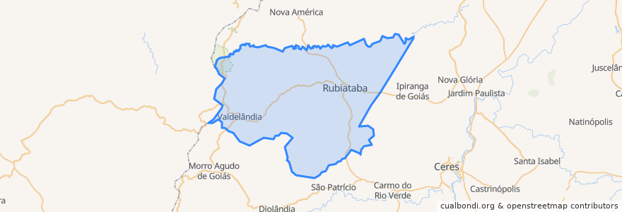 Mapa de ubicacion de Rubiataba.