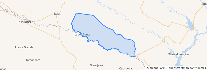 Mapa de ubicacion de Lagoa Santa.