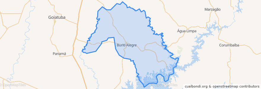 Mapa de ubicacion de Buriti Alegre.