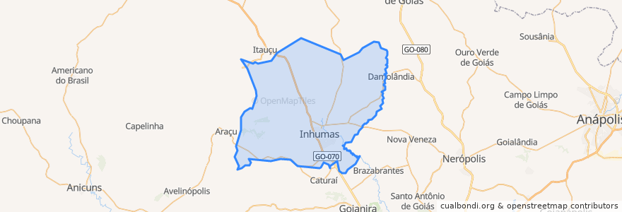 Mapa de ubicacion de Inhumas.