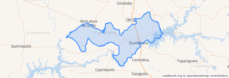 Mapa de ubicacion de Itumbiara.