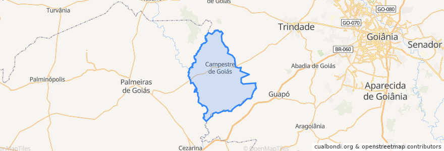 Mapa de ubicacion de Campestre de Goiás.