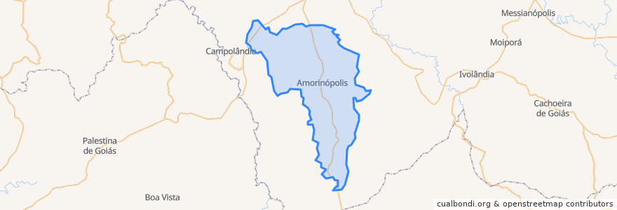 Mapa de ubicacion de Amorinópolis.