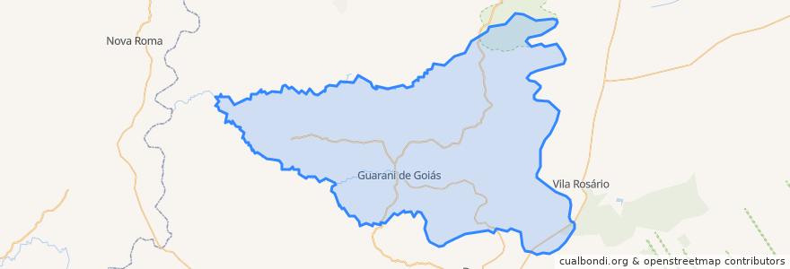 Mapa de ubicacion de Guarani de Goiás.