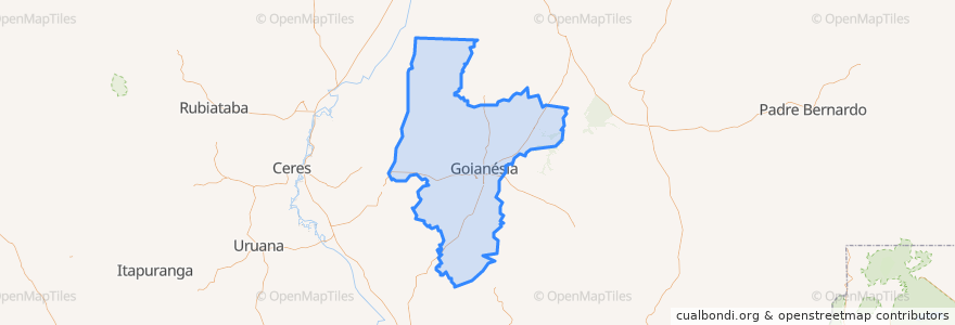 Mapa de ubicacion de Goianésia.