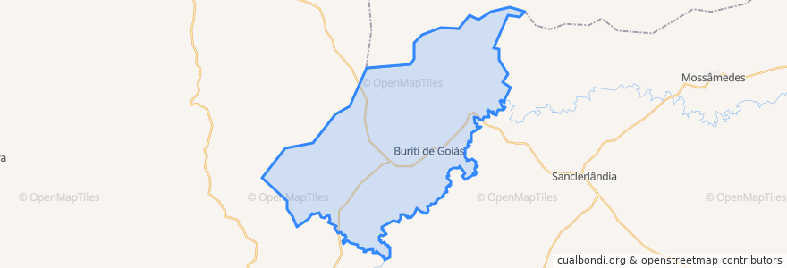 Mapa de ubicacion de Buriti de Goiás.