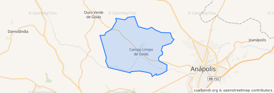 Mapa de ubicacion de Campo Limpo de Goiás.