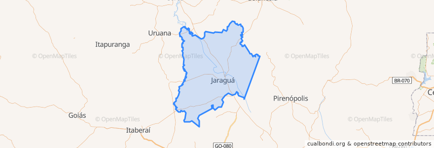 Mapa de ubicacion de Jaraguá.