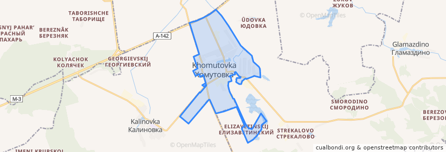 Mapa de ubicacion de городское поселение Хомутовка.