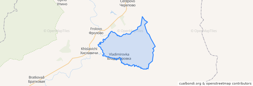 Mapa de ubicacion de Владимировское сельское поселение.