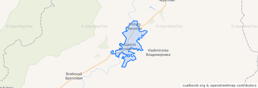 Mapa de ubicacion de Хиславичское городское поселение.