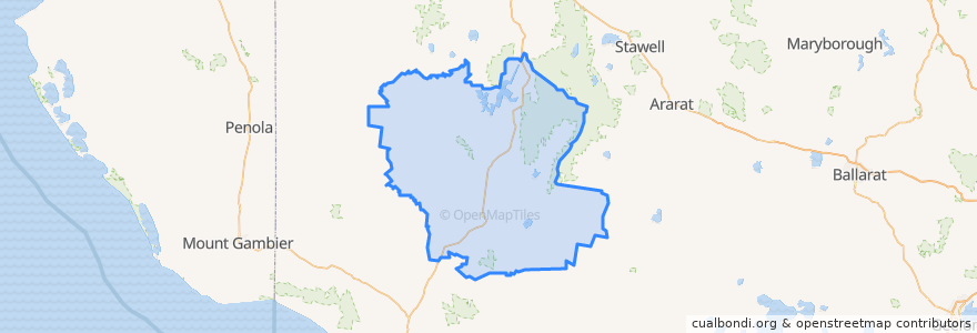 Mapa de ubicacion de Shire of Southern Grampians.