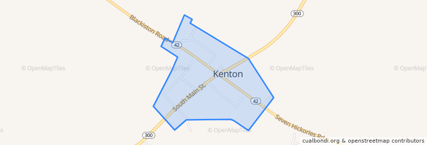 Mapa de ubicacion de Kenton.