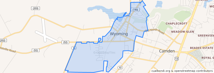 Mapa de ubicacion de Wyoming.