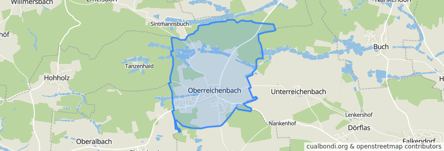 Mapa de ubicacion de Oberreichenbach.