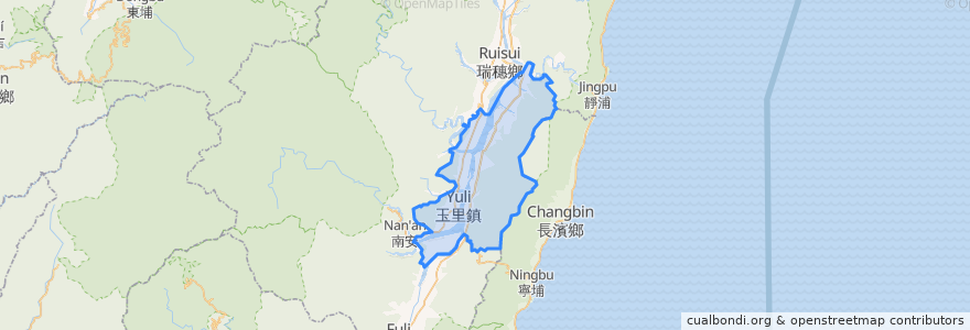 Mapa de ubicacion de 玉里鎮.