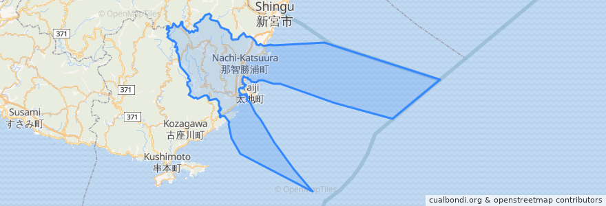 Mapa de ubicacion de 那智勝浦町.