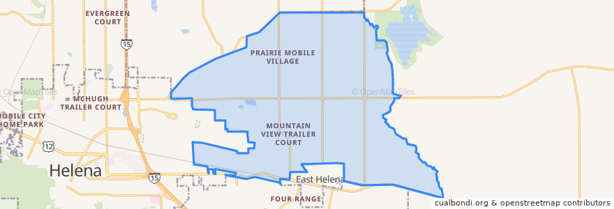 Mapa de ubicacion de Helena Valley Southeast.