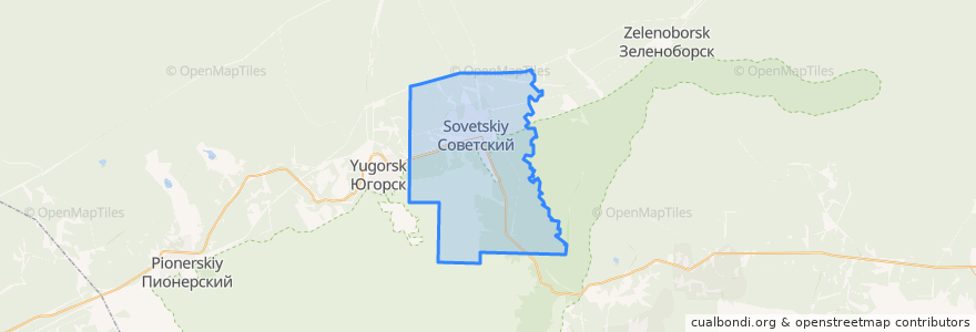 Mapa de ubicacion de городское поселение Советский.