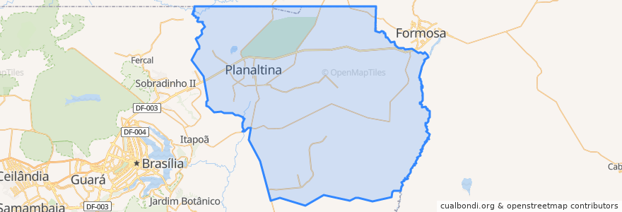 Mapa de ubicacion de Planaltina.