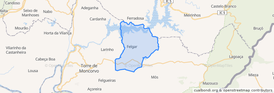 Mapa de ubicacion de Felgar e Souto da Velha.