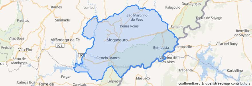 Mapa de ubicacion de Mogadouro.