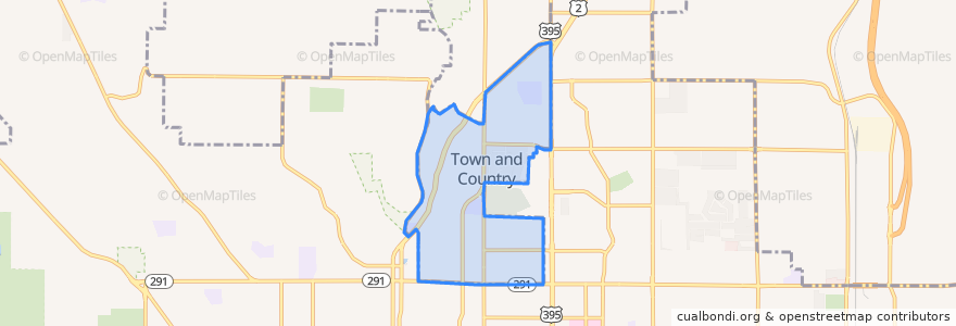 Mapa de ubicacion de Town and Country.