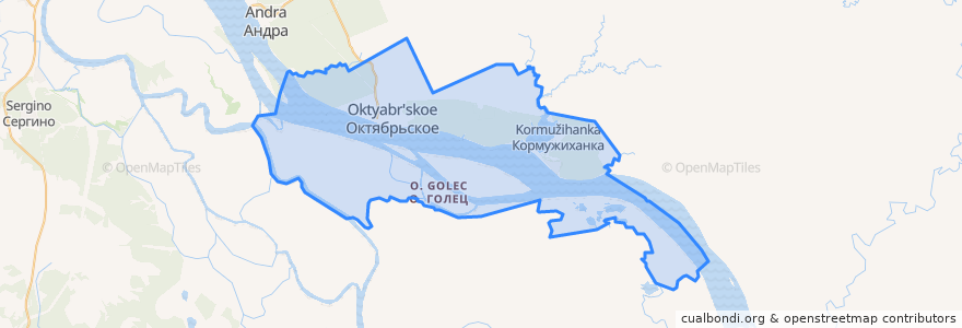 Mapa de ubicacion de городское поселение Октябрьское.