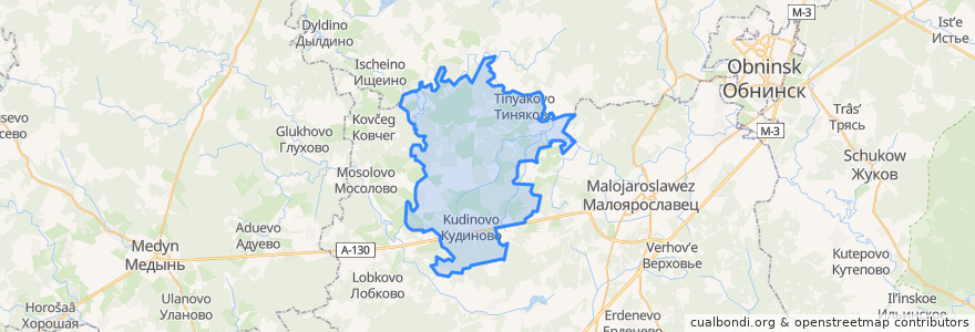 Mapa de ubicacion de сельское поселение Село Кудиново.