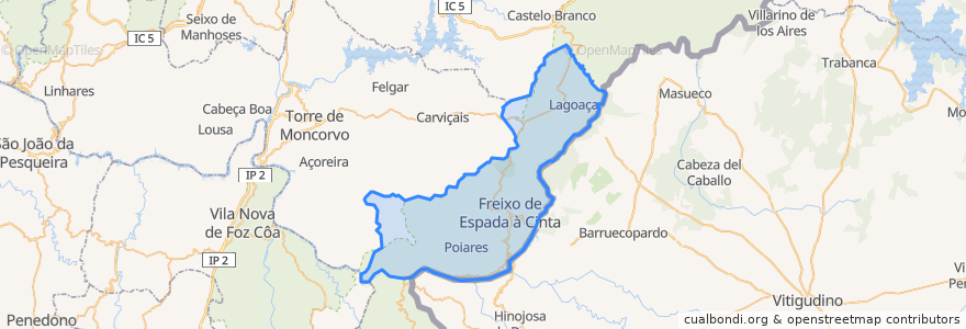 Mapa de ubicacion de Freixo de Espada à Cinta.