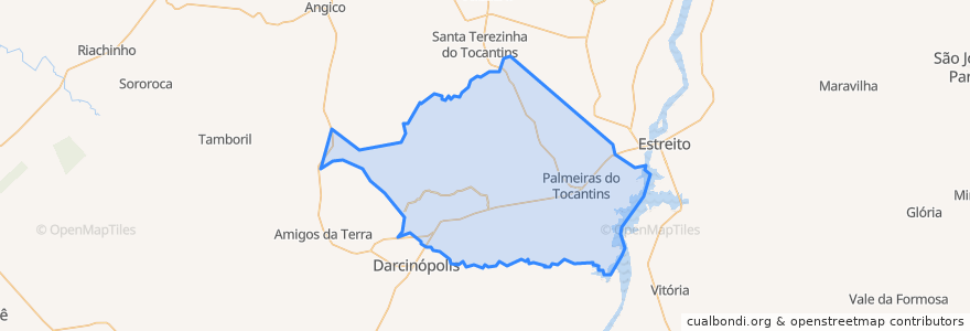 Mapa de ubicacion de Palmeiras do Tocantins.