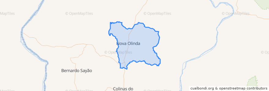 Mapa de ubicacion de Nova Olinda.