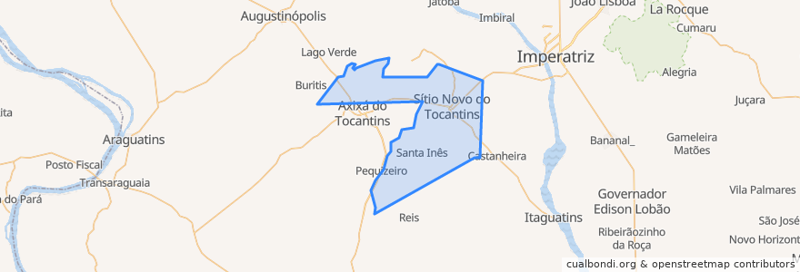 Mapa de ubicacion de Sítio Novo do Tocantins.