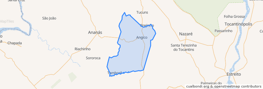 Mapa de ubicacion de Angico.