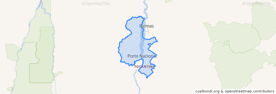 Mapa de ubicacion de Porto Nacional.