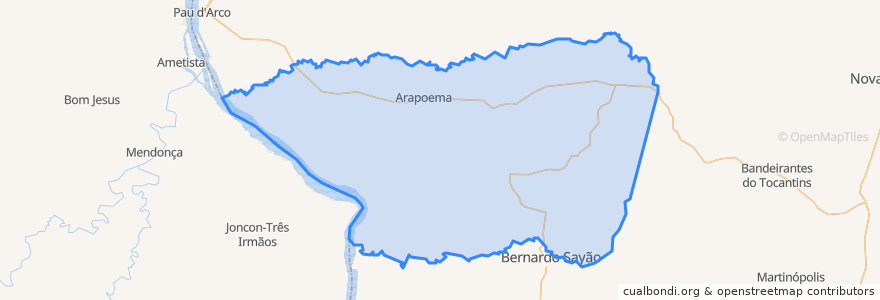 Mapa de ubicacion de Arapoema.