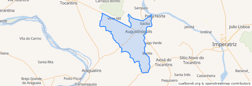 Mapa de ubicacion de Augustinópolis.