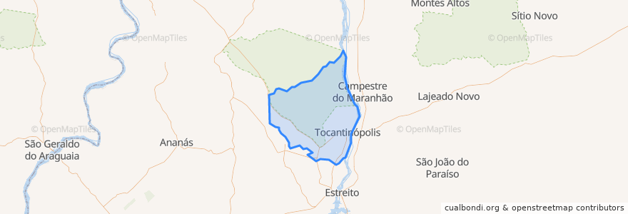 Mapa de ubicacion de Tocantinópolis.