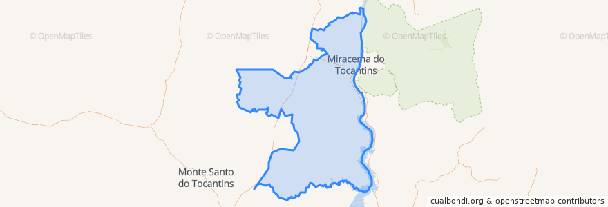 Mapa de ubicacion de Miracema do Tocantins.