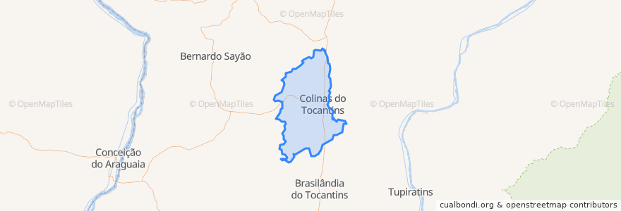 Mapa de ubicacion de Colinas do Tocantins.