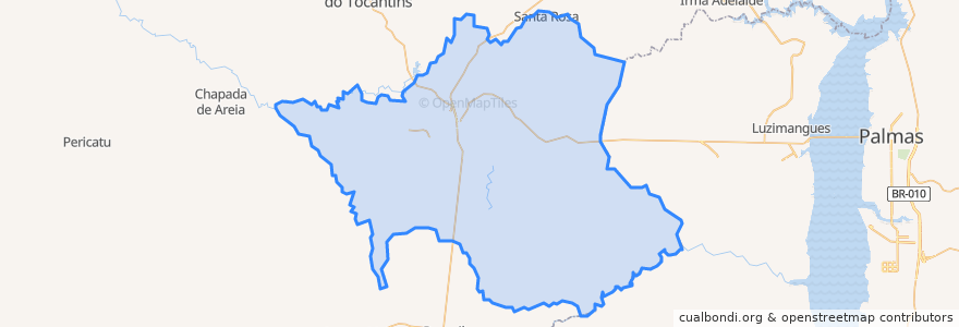 Mapa de ubicacion de Paraíso do Tocantins.