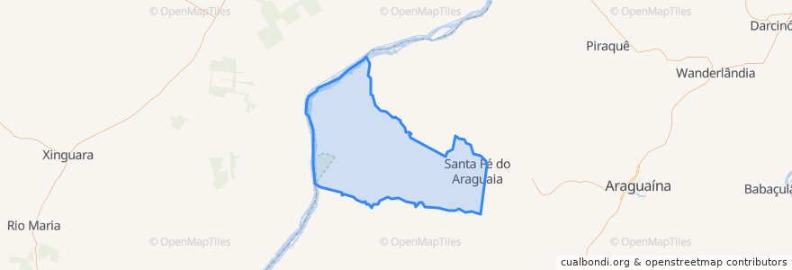 Mapa de ubicacion de Santa Fé do Araguaia.