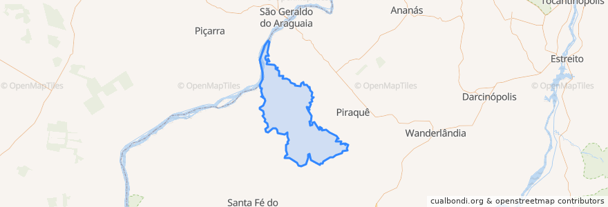 Mapa de ubicacion de Araguanã.