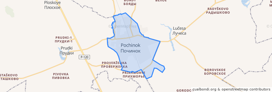 Mapa de ubicacion de Починковское городское поселение.