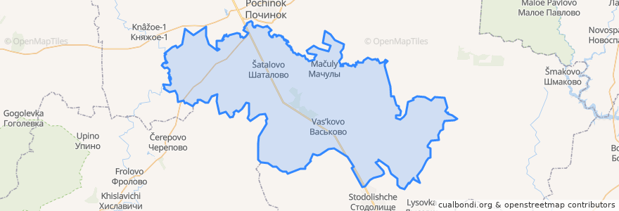 Mapa de ubicacion de Шаталовское сельское поселение.