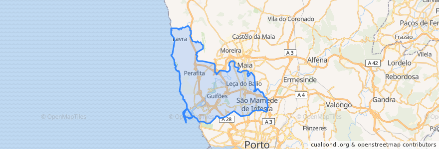 Mapa de ubicacion de Matosinhos.