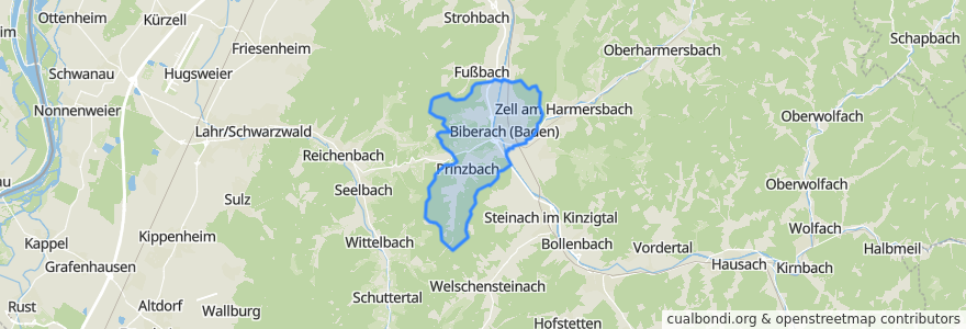 Mapa de ubicacion de Biberach.